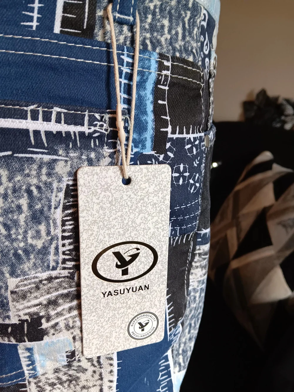 Urban Mosiac Demin Pants - BLUE